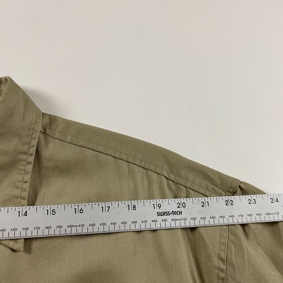 Vintage G Unit Khaki Shirt Men's Large Button Down Up Safari Cotton Poplin - Picture 13 of 13